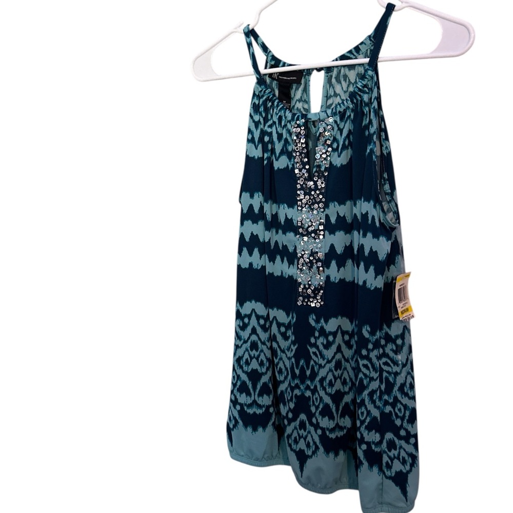INC International Concepts Black Sleeveless Embellished Tank